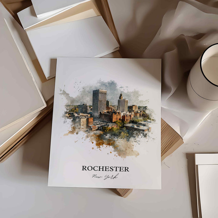 Rochester, New York – Watercolor Art Print