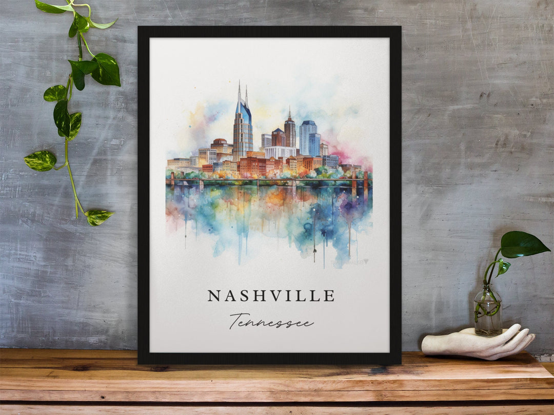 Nashville traditional travel art - Tennessee, Nashville poster, Wedding gift, Birthday present, Custom Text, Personalized Gift