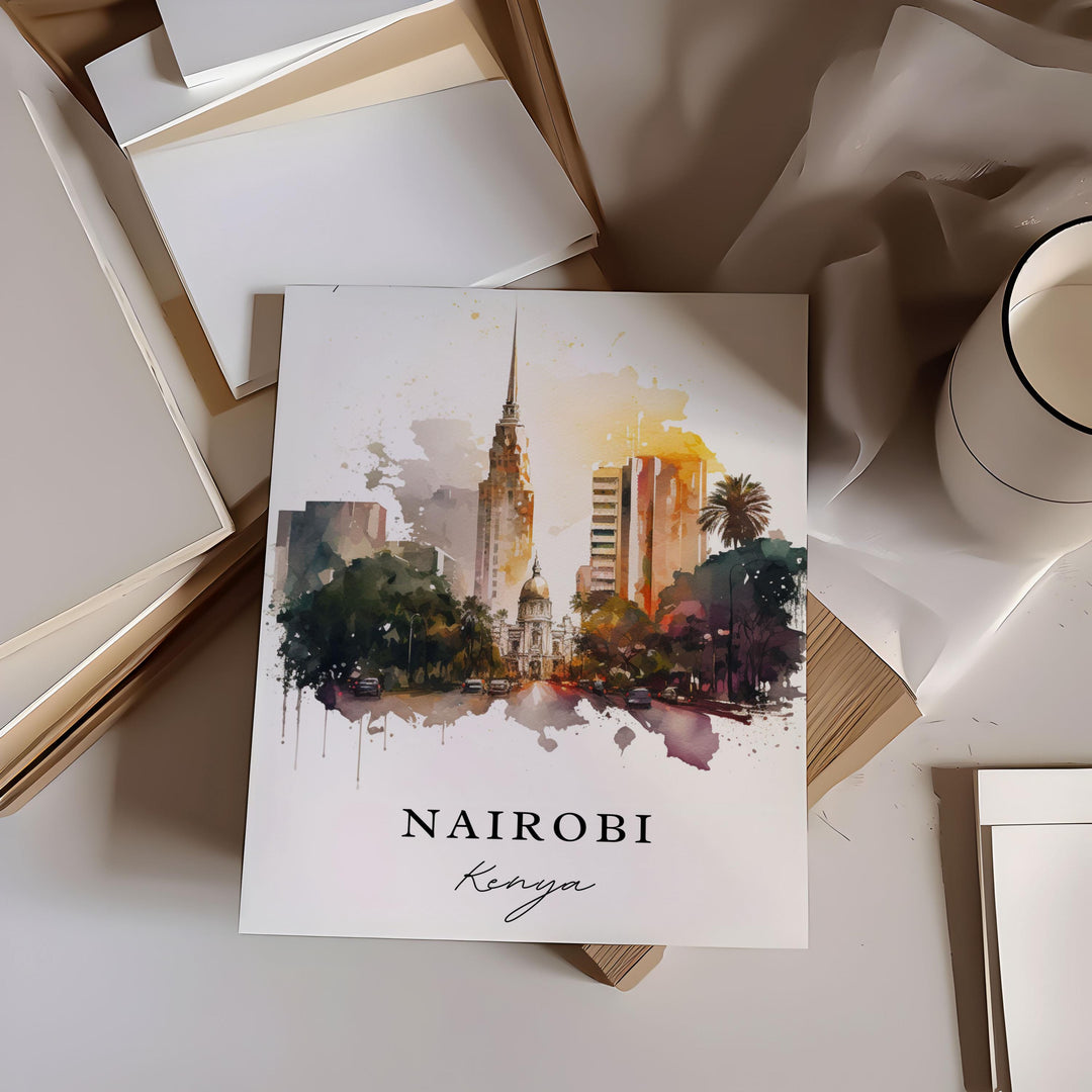 Nairobi Kenya wall art - Kenya, Nairobi poster, Nairobi Wedding gift, Nairobi Birthday present, Custom Text, Personalised Gift