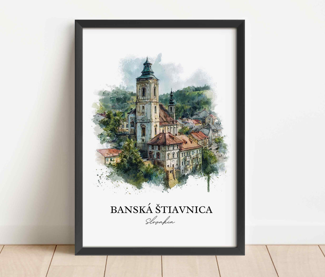 Banská Štiavnica, Slovakia – Watercolor Art Print
