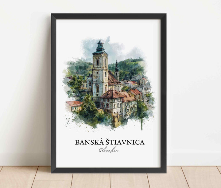 Banská Štiavnica, Slovakia – Watercolor Art Print