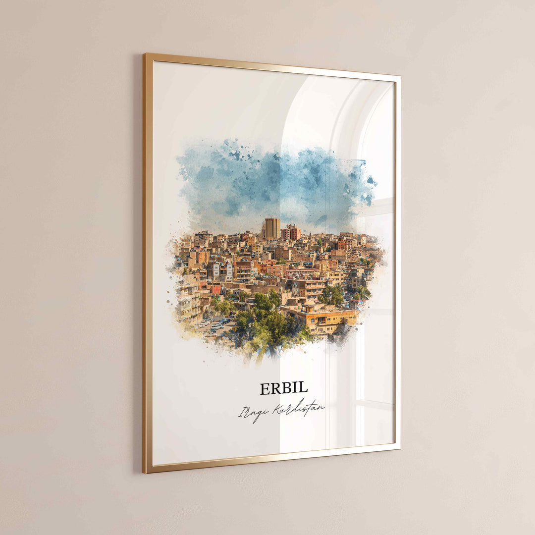 Erbil, Iraq – Watercolor Art Print