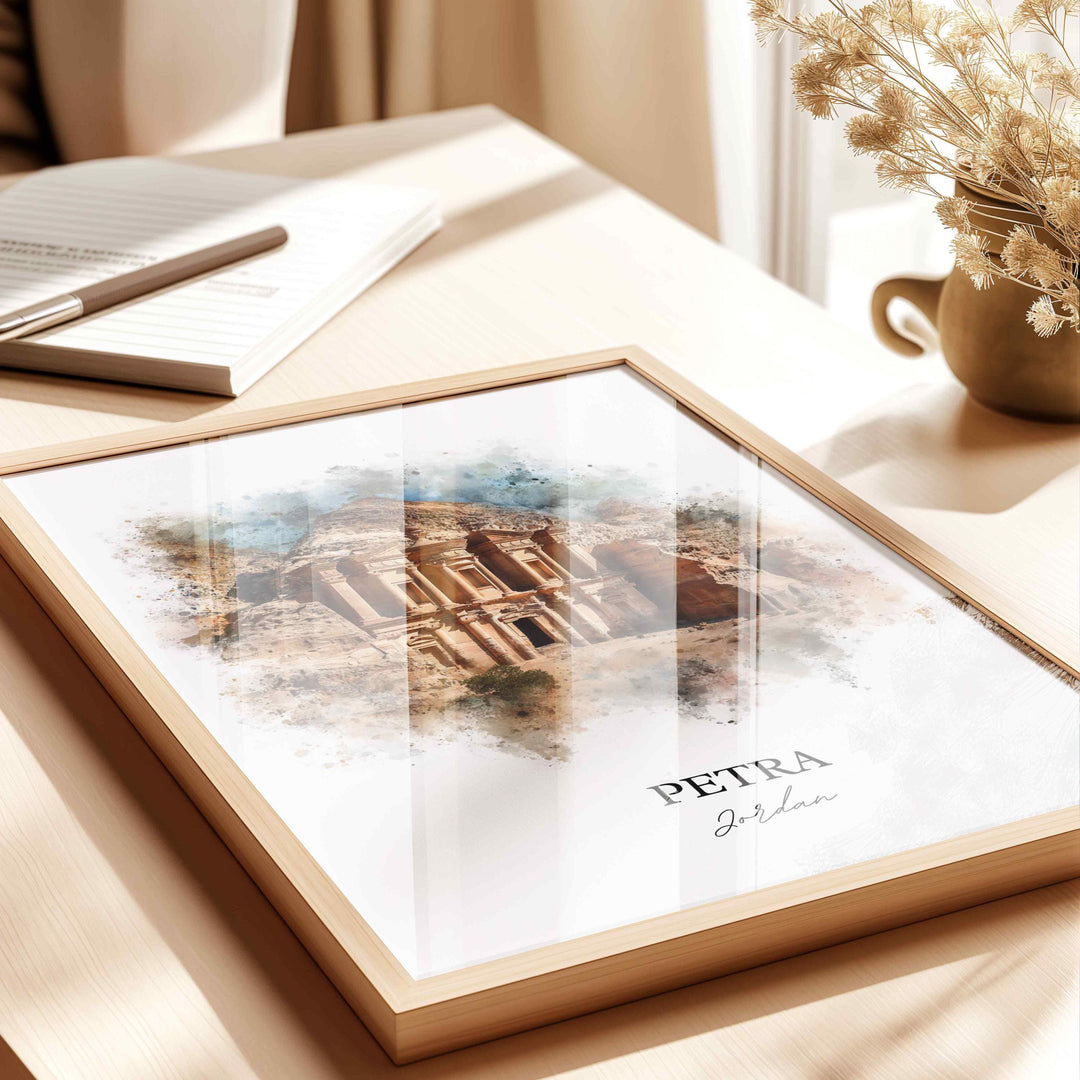 Petra, Jordan – Watercolor Art Print