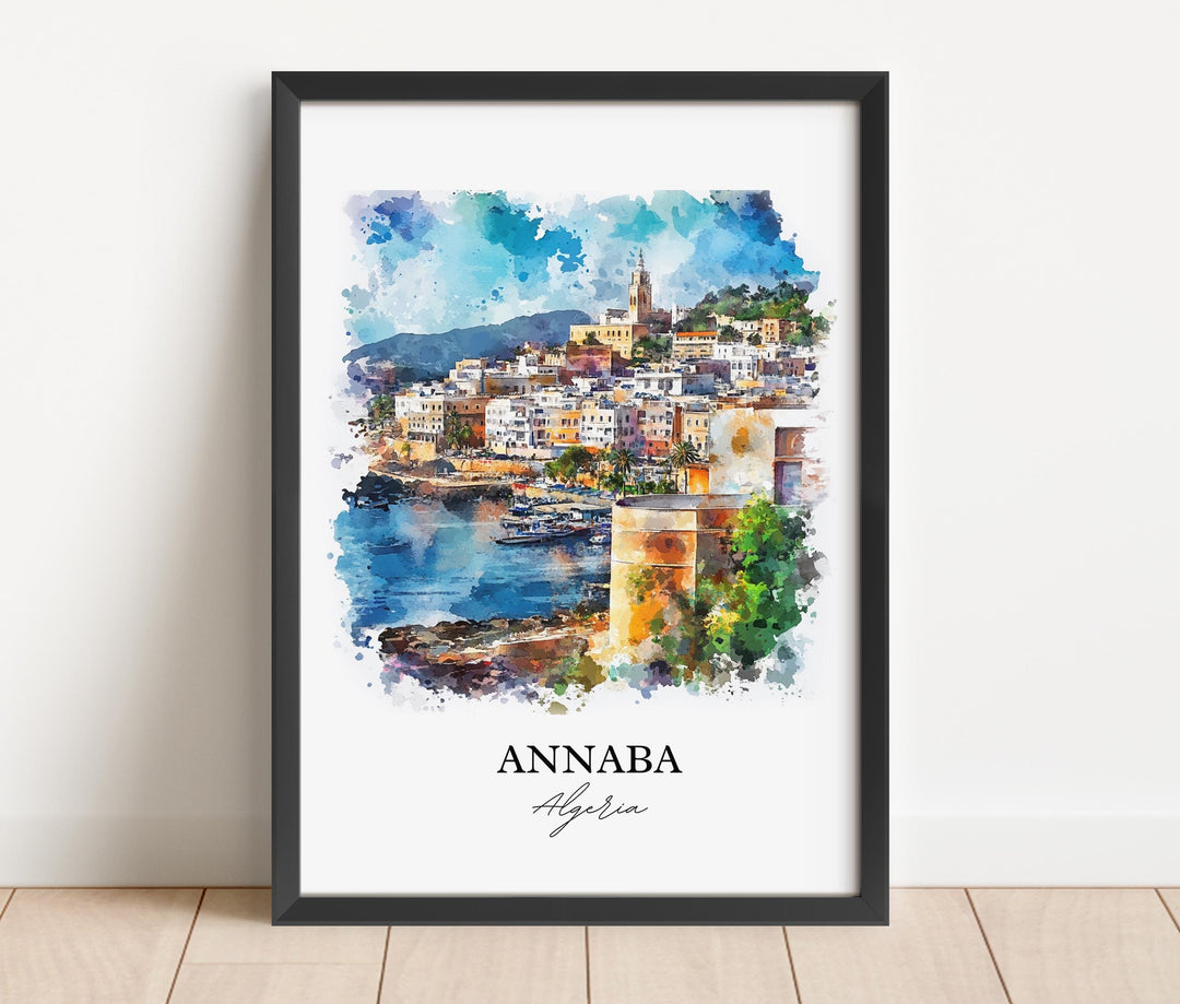 Annaba Algeria Wall Art, Annaba Print, Algeria Watercolor Art, Annaba Algeria Gift, Travel Print, Travel Poster, Housewarming Gift
