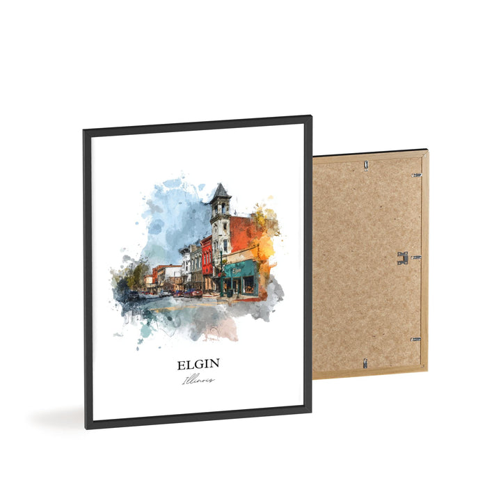 Elgin, Illinois – Watercolor Art Print