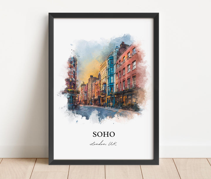 Soho London, England – Watercolor Art Print