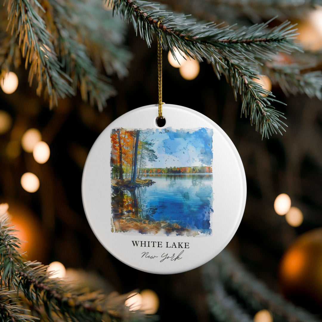 White Lake NY Ornament: Unique White Lake Souvenir, White Lake NY Xmas Decor, and Authentic White Lake New York Gift