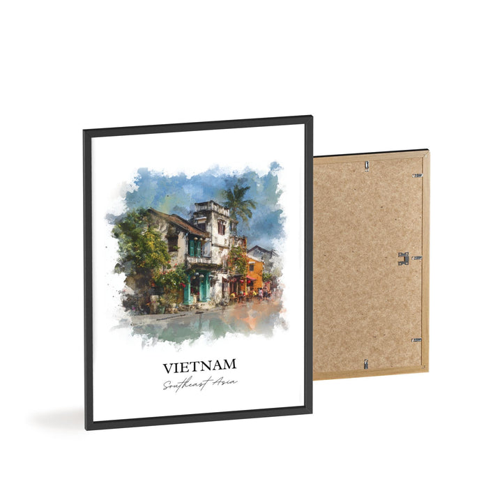 Vietnam Wall Art, Vietnam Print, Vietnam Watercolor Art, Vietnam Country Gift, Travel Print, Travel Poster, Housewarming Gift