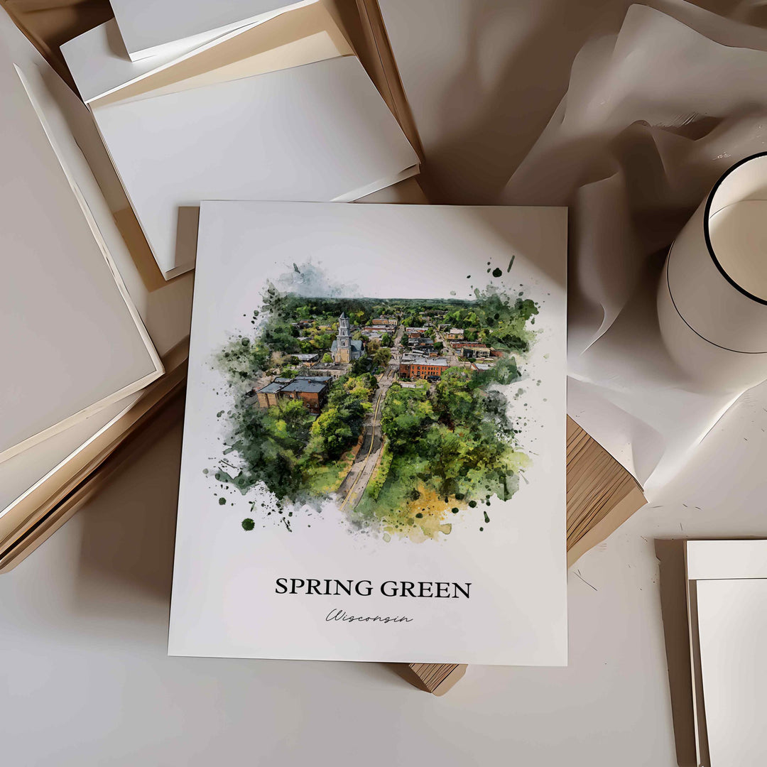 Spring Green, Wisconsin – Watercolor Art Print