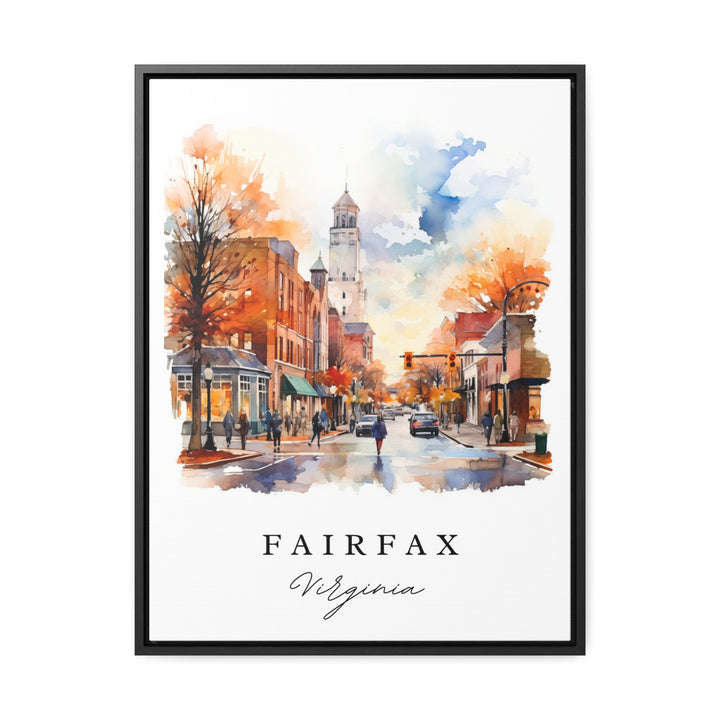 Fairfax traditional travel art - Virginia, Fairfax poster print, Wedding gift, Birthday present, Custom Text, Perfect Gift