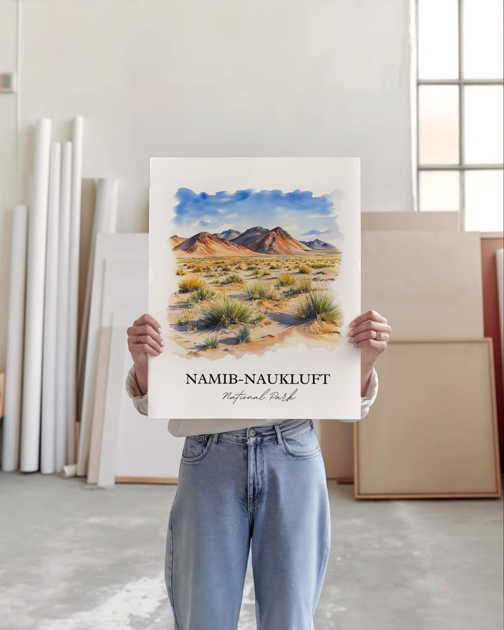 Namib-Naukluft National Park Art, Namibia Print, Namibia Watercolor Art, Namib-Naukluft Gift, Travel Print, Travel Poster, Housewarming Gift