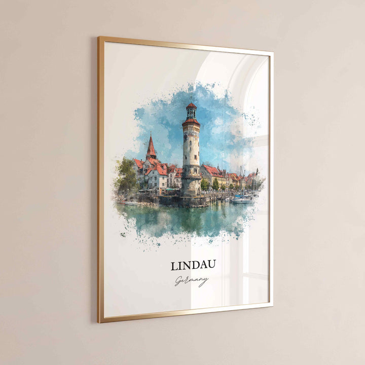 Lindau, Germany – Watercolor Art Print