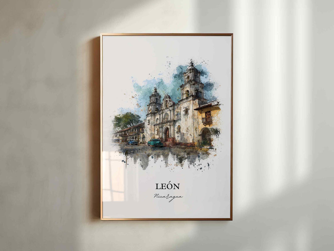 León, Nicaragua – Watercolor Art Print
