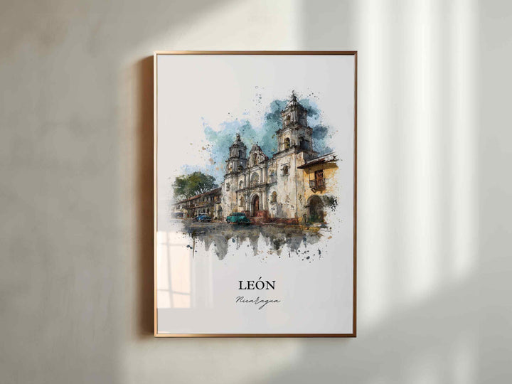León, Nicaragua – Watercolor Art Print