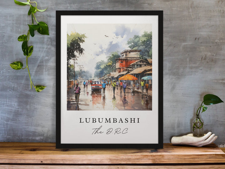 Lubumbashi wall art - The DRC, Lubumbashi poster, Lubumbashi Wedding gift, Birthday present, Custom Text, Personalized Gift