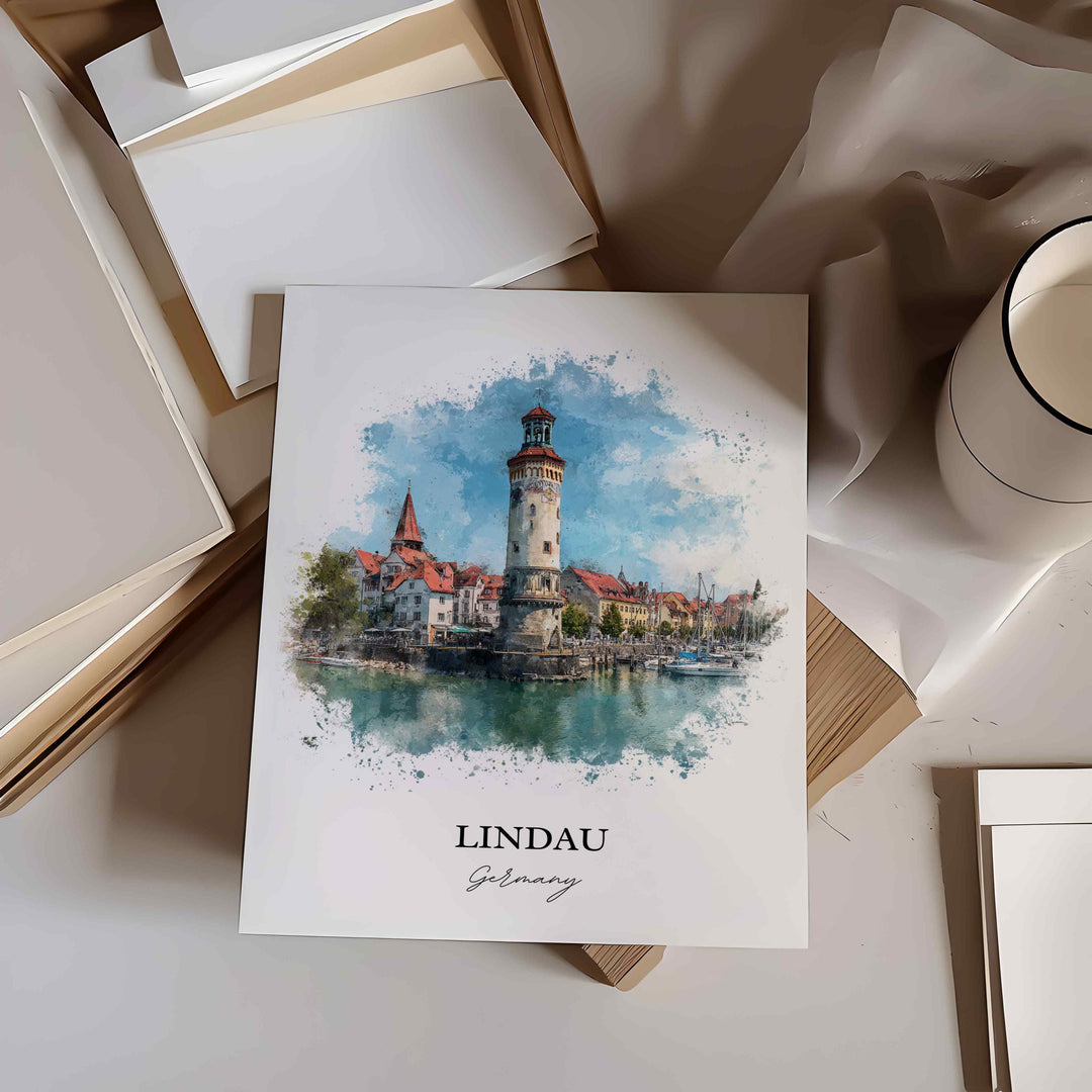 Lindau, Germany – Watercolor Art Print