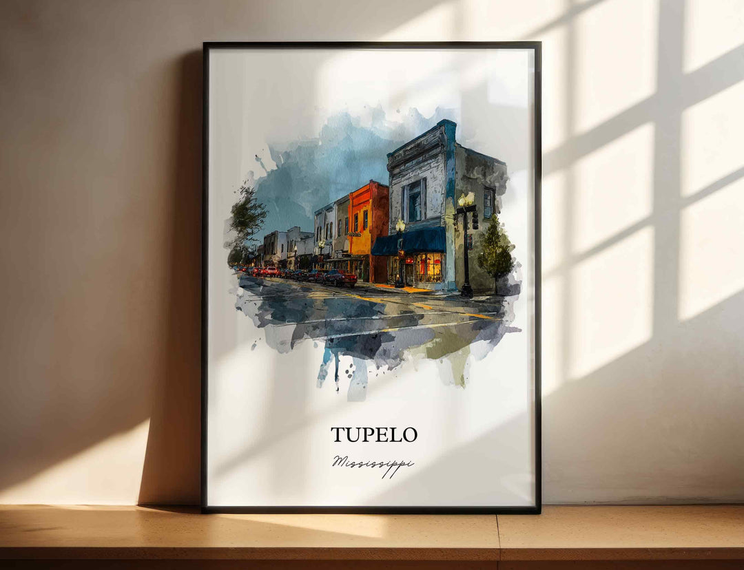 Tupelo, Mississippi – Watercolor Art Print