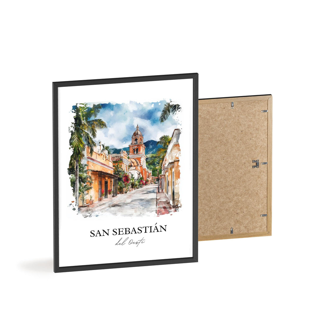 San Sebastián del Oeste Wall Art, Jalisco Print, Mexico Watercolor Art, Jalisco Gift, Travel Print, Travel Poster, Housewarming Gift