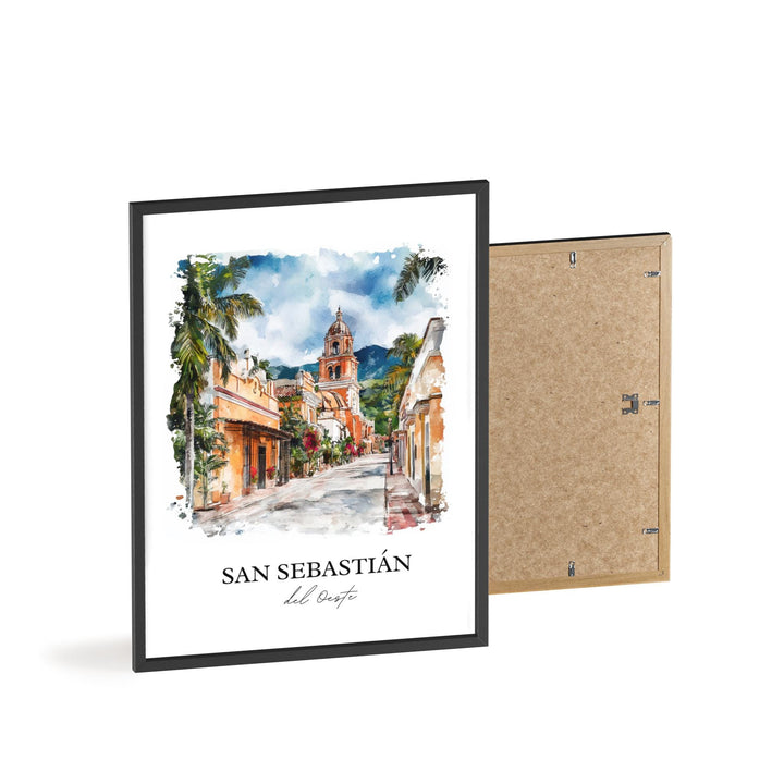 San Sebastián del Oeste Wall Art, Jalisco Print, Mexico Watercolor Art, Jalisco Gift, Travel Print, Travel Poster, Housewarming Gift