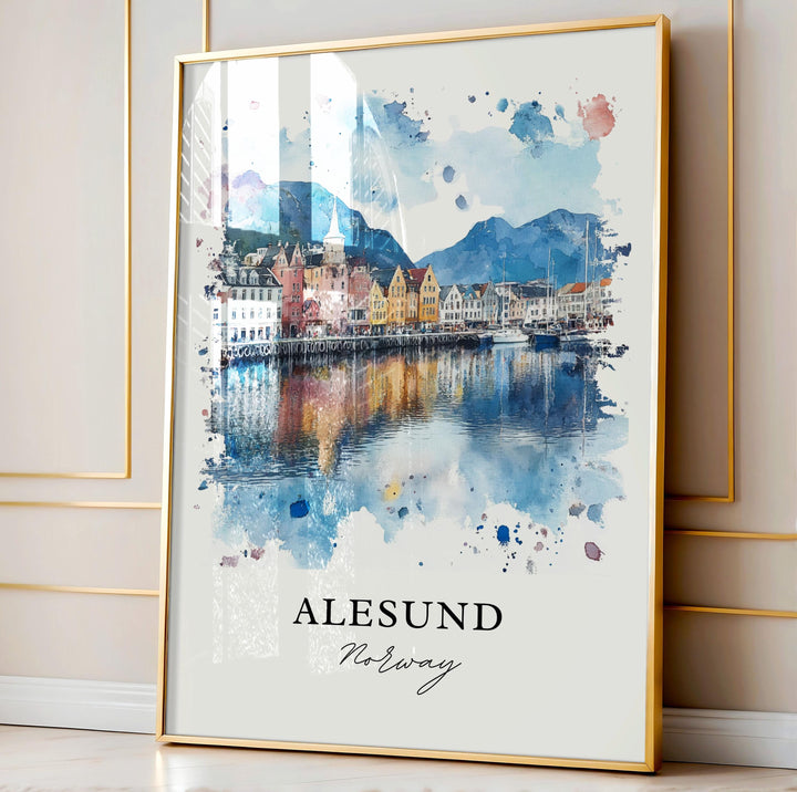 Alesund, Norway – Watercolor Art Print