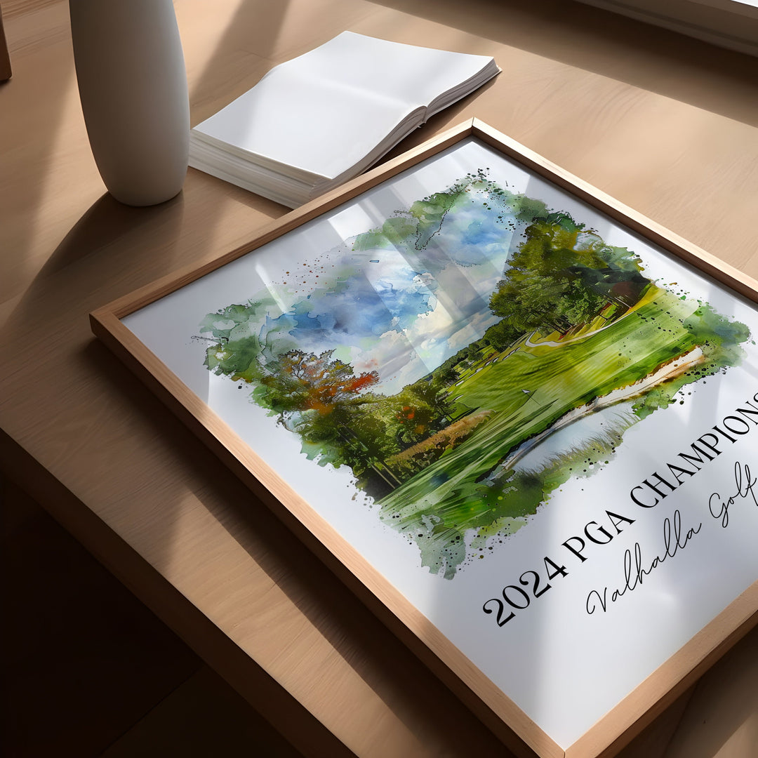 Valhalla Golf Club Art, 2024 PGA Tour Print, Valhalla Golf Watercolor, 2024 PGA Tour Gift,