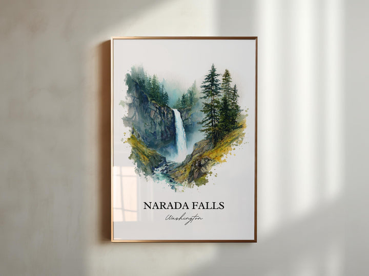 Narada Falls Wall Art, Mount Rainier Print, Washington State Artwork, Narada Falls Gift, Travel Print, Travel Poster, Housewarming Gift