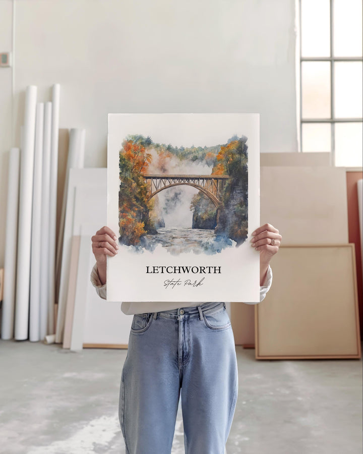 Letchworth State Park Art, Livingston County Print, Genesee River Artwork, Letchworth Gift, Travel Print, Travel Poster, Housewarming Gift