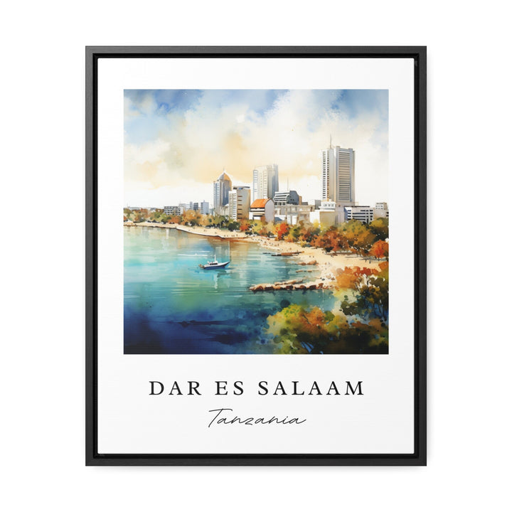 Dar es Salaam traditional travel art - Tanzania, Dar es Salaam poster, Wedding gift, Birthday present, Custom Text, Personalised Gift