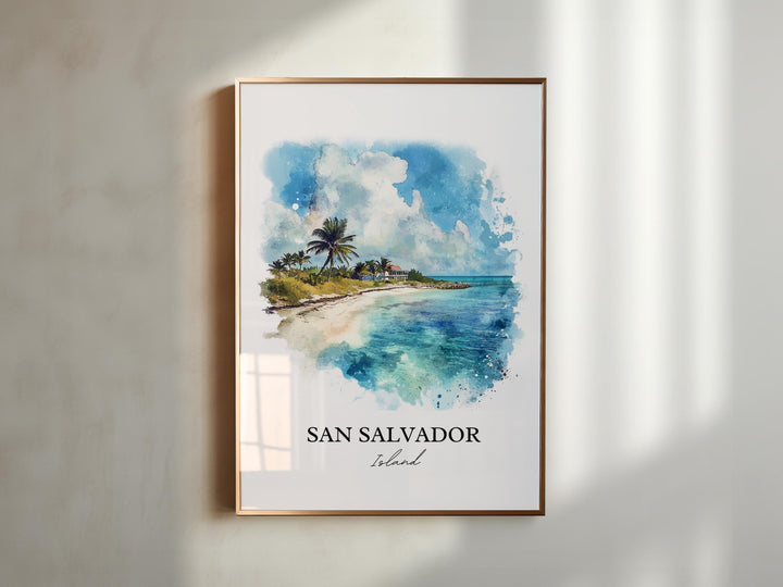 San Salvador Island, Bahamas – Watercolor Art Print