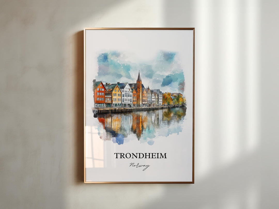 Trondheim, Norway – Watercolor Art Print