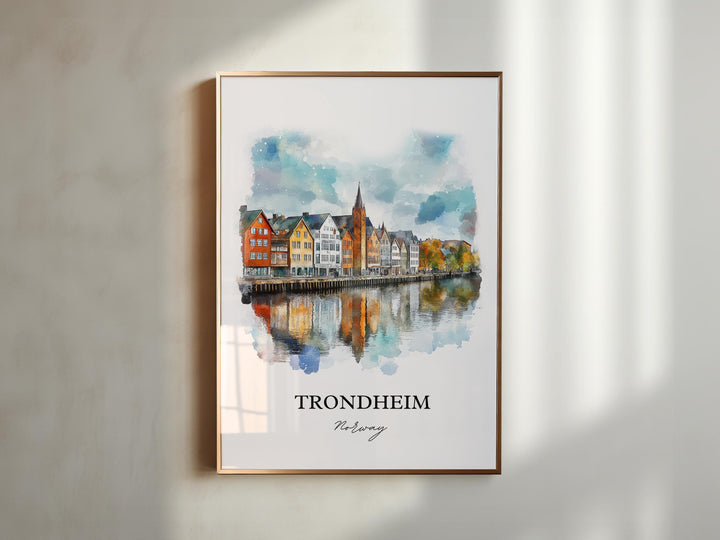 Trondheim, Norway – Watercolor Art Print