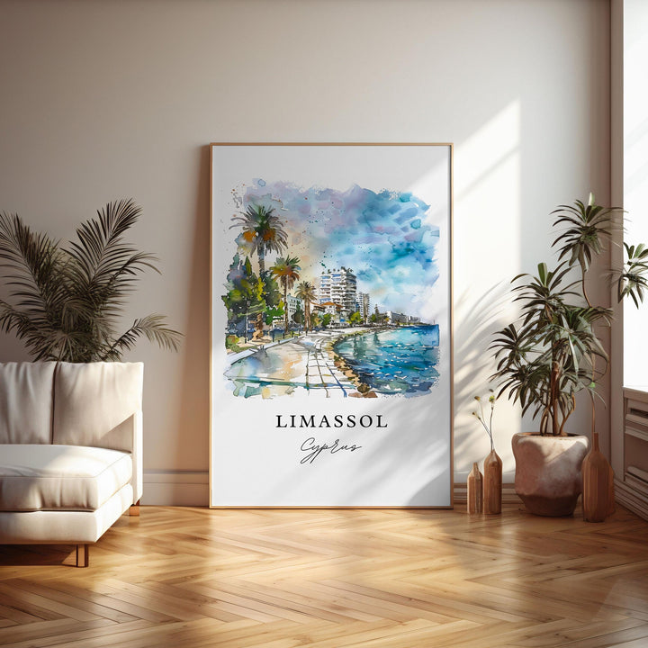 Limassol Wall Art, Cyprus Print, Limassol Wall Art, Limassol Gift, Limassol Travel Print, Travel Poster, Travel Gift, Housewarming Gift