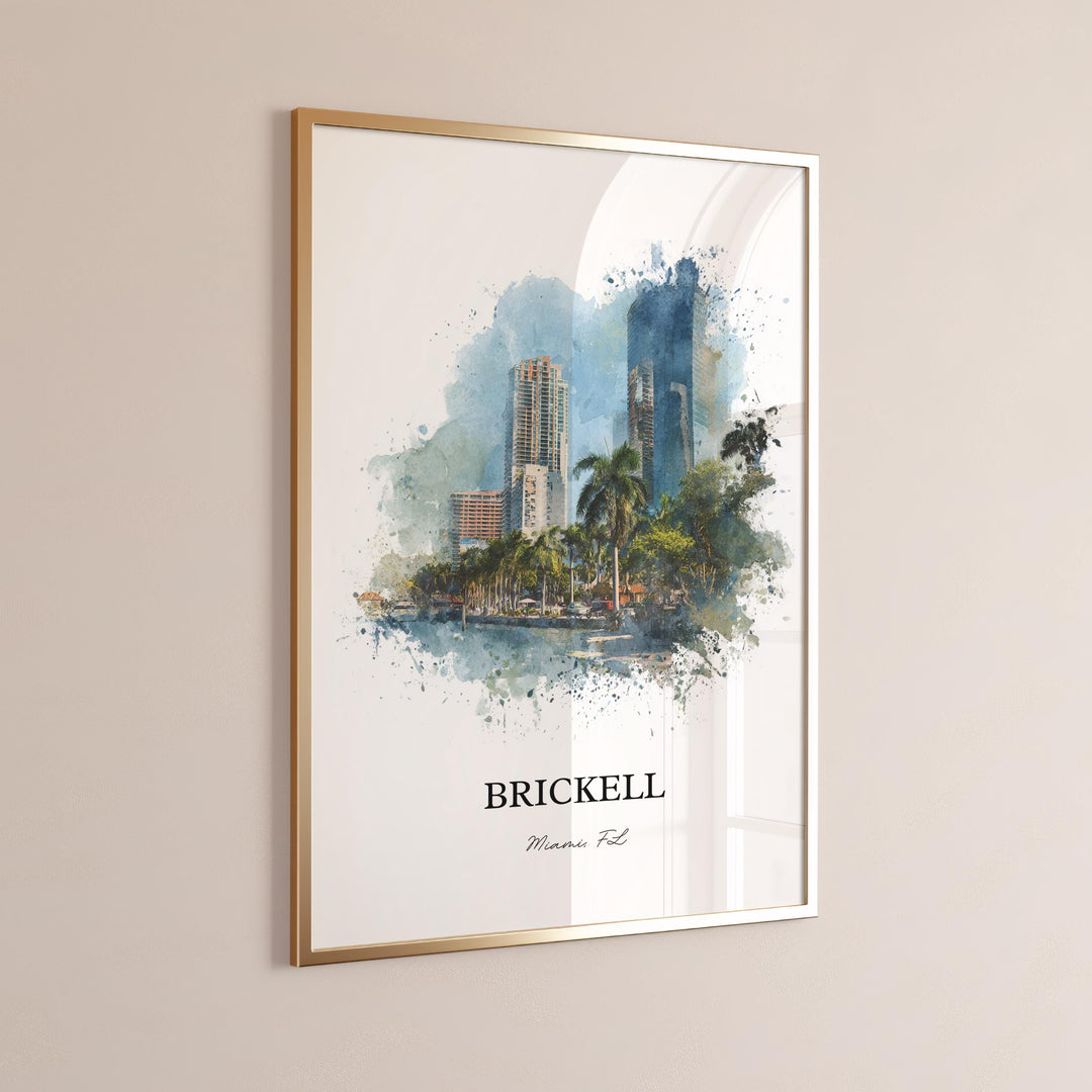 Brickell, Florida – Watercolor Art Print