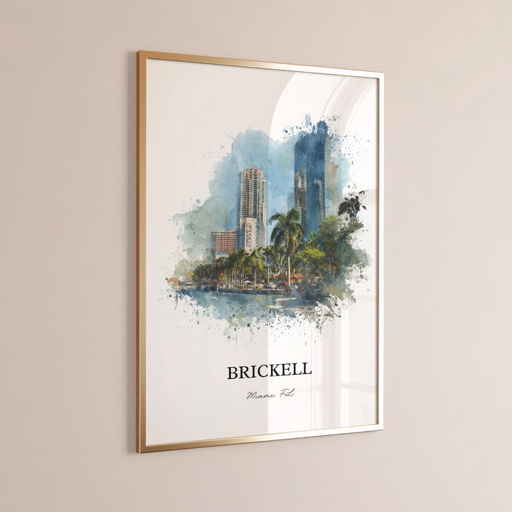 Brickell, Florida – Watercolor Art Print