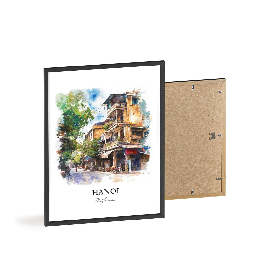 Hanoi Vietnam Wall Art, Hanoi Print, Vietnam Watercolor Art, Hanoi Vietnam Gift, Travel Print, Travel Poster, Housewarming Gift