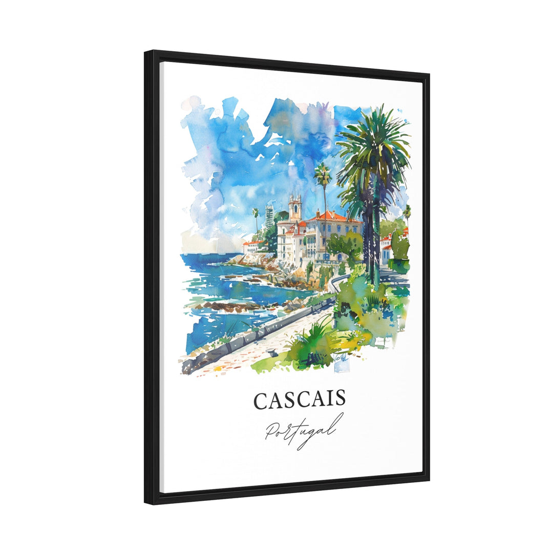 Cascais Wall Art, Cascais Print, Cascais Portugal Watercolor, Lisbon Gift,