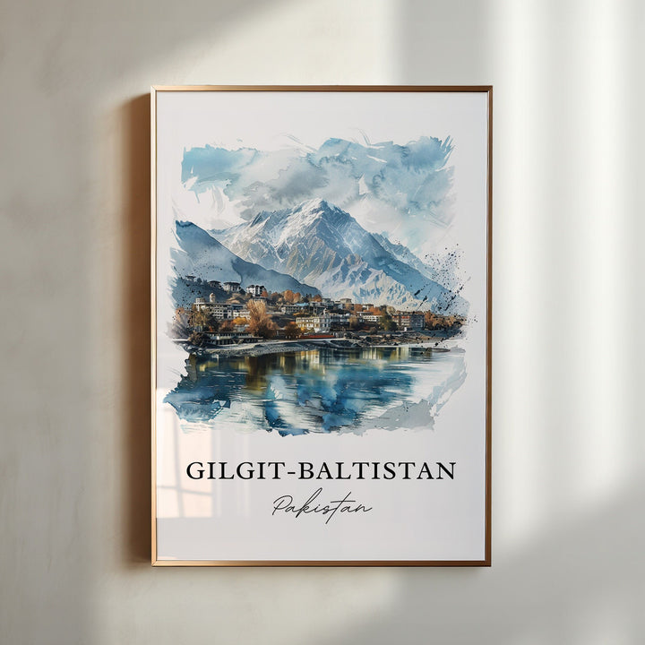 Gilgit-Baltistan Art, Gilgit-Baltistan Print, Pakistan Watercolor, Kashmir Pakistan Gift,