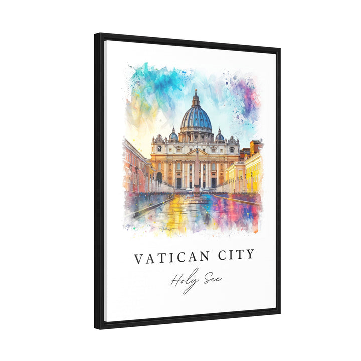 Vatican City watercolor travel art - Holy See, The Vatican print, Wedding gift, Birthday present, Custom Text, Perfect Gift