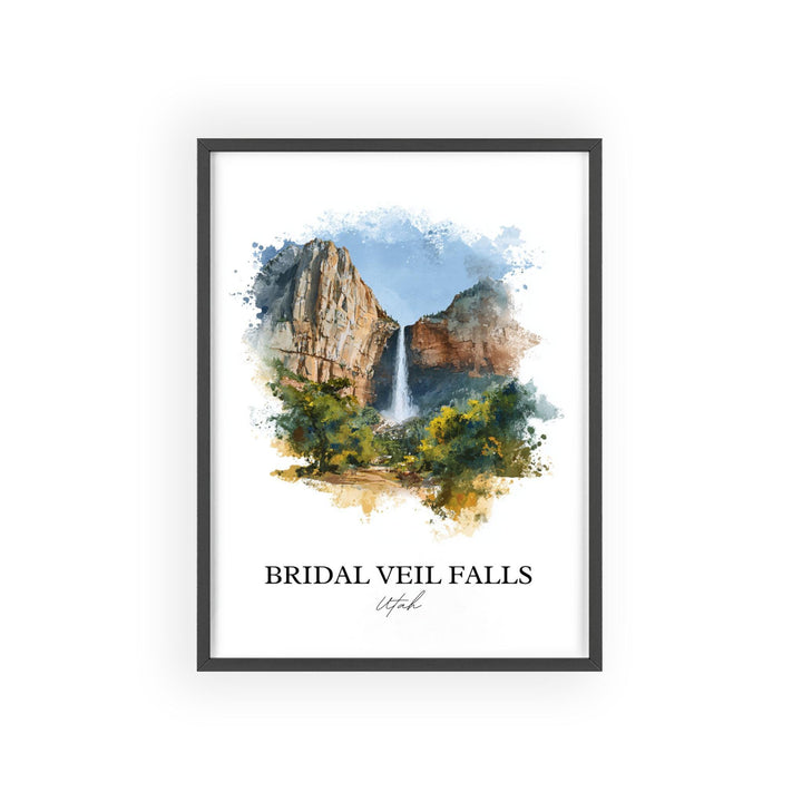Bridal Veil Falls Wall Art, Provo Canyon Print, Utah Watercolor Art, Bridal Veil Falls Gift, Travel Print, Travel Poster, Housewarming Gift