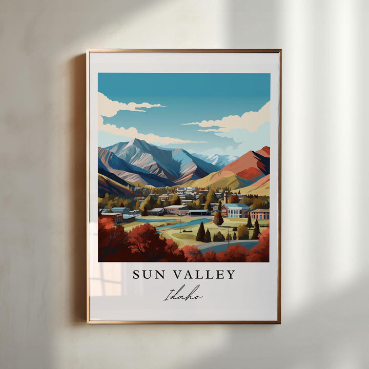 Sun Valley Idaho wall art - Idaho, Sun Valley poster, Sun Valley ID Wedding gift, Birthday present, Custom Text, Personalised Gift