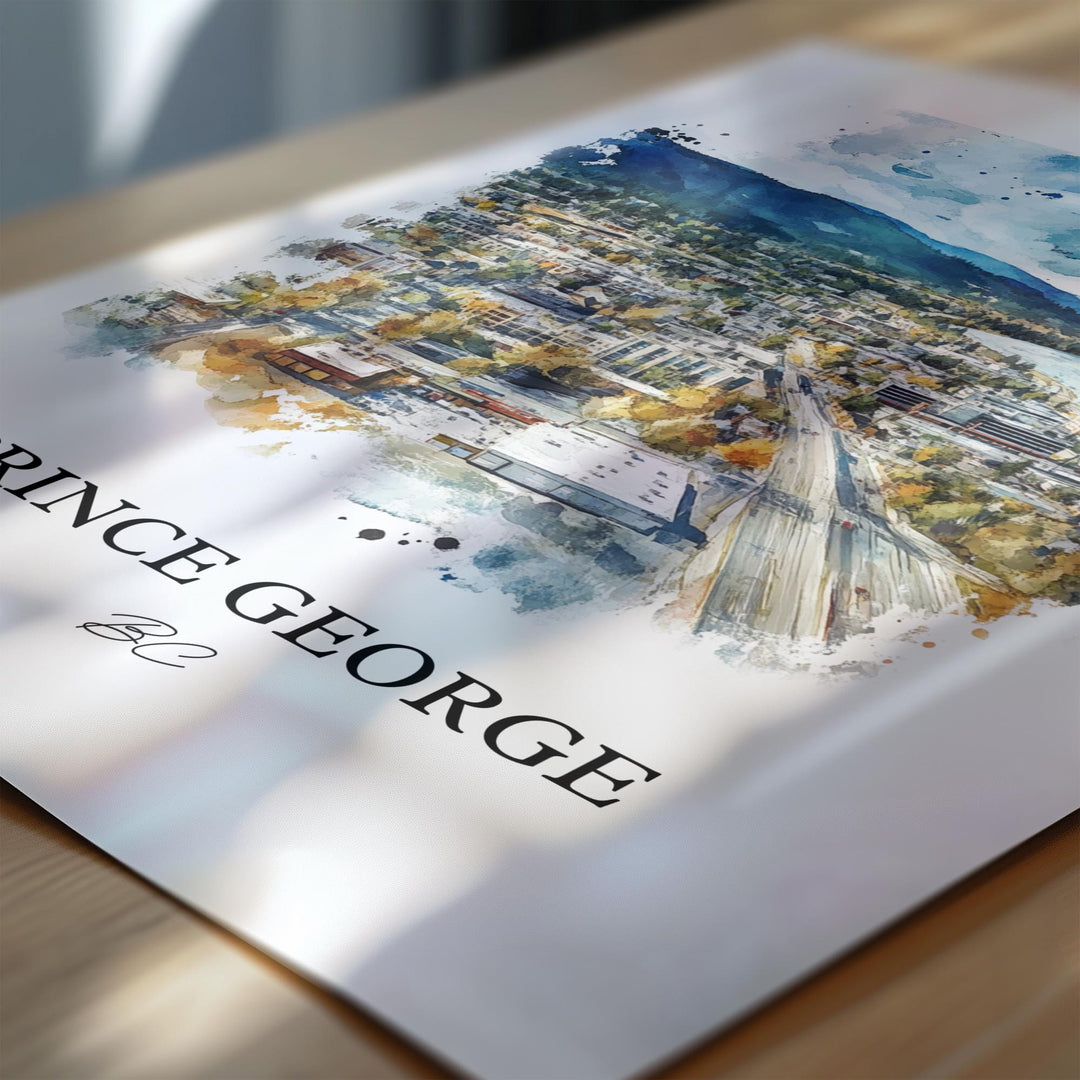 Prince George, Canada – Watercolor Art Print
