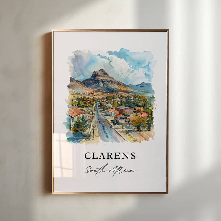 Clarens South Africa Art, Clarens Print, Clarens SA Watercolor, Maluti Mountains Gift,