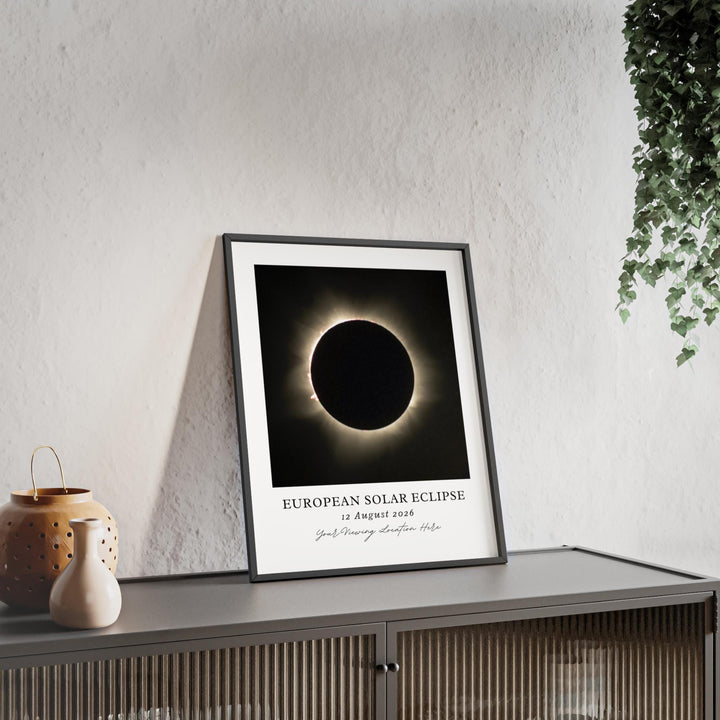 Solar Eclipse Wall Art, 2026 European Eclipse Poster Aug 12 Print, Custom Location
