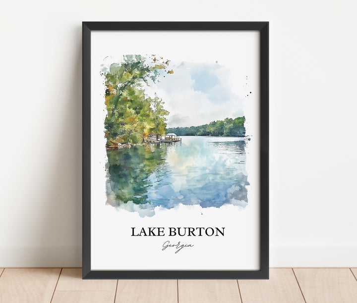 Lake Burton Wall Art, Rabun County Print, Georgia Watercolor Art, Lake Burton Gift, Travel Print, Travel Poster, Housewarming Gift