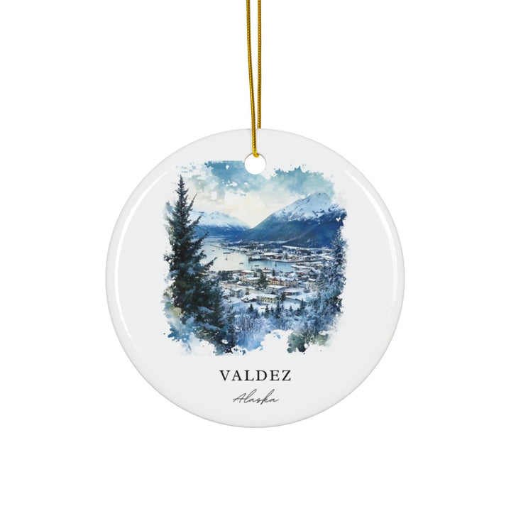 Valdez Alaska Ornament: Unique Valdez AK Souvenir, Valdez Alaska Xmas Decor, and Authentic Anchorage Alaska Christmas Gift