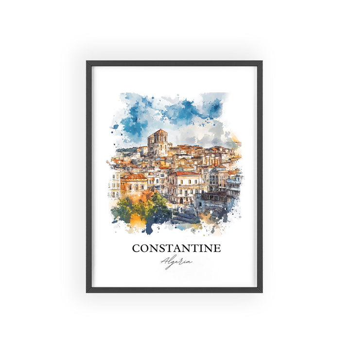 Constantine Algeria Wall Art, Kasantina Print, Algeria Watercolor, Constantine Algeria Gift, Travel Print, Travel Poster, Housewarming Gift