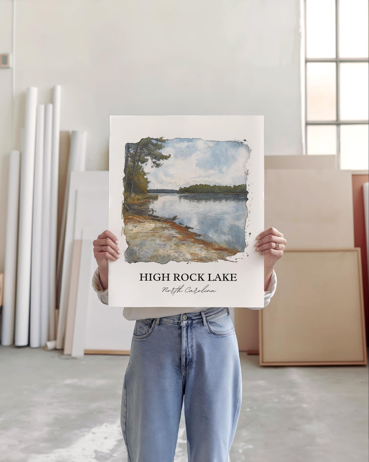 High Rock Lake Wall Art, Yadkin River Print, North Carolina Artwork, High Rock Lake Gift, Travel Print, Travel Poster, Housewarming Gift