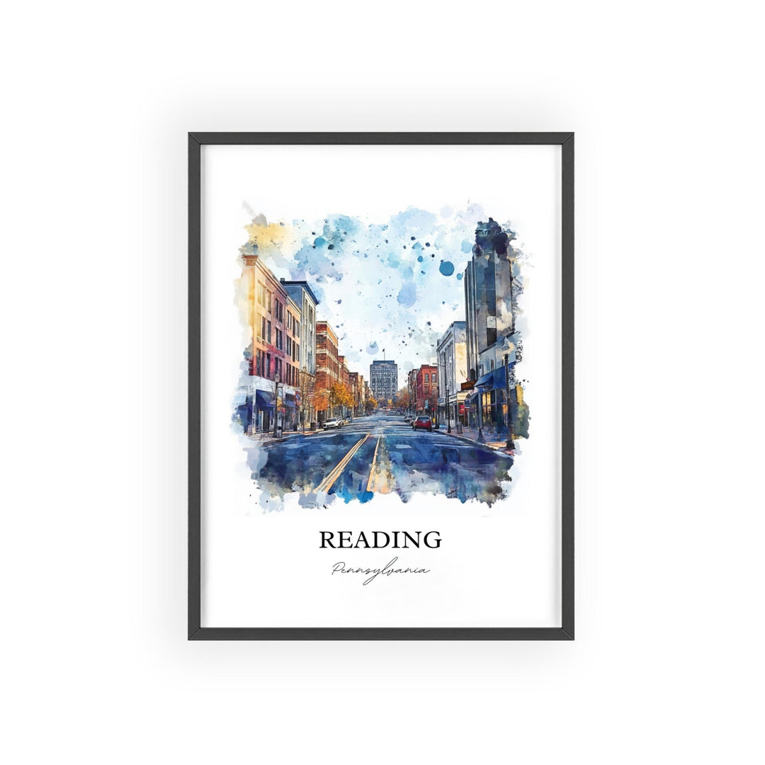 Reading PA Wall Art, Reading Print, Pennsylvania Watercolor Art, Reading Pennsylvania Gift, Travel Print, Travel Poster, Housewarming Gift