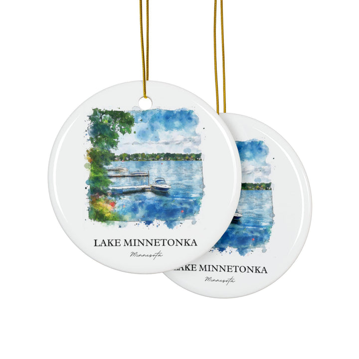 Lake Minnetonka Ornament: Unique Lake Minnetonka Souvenir, Lake Minnetonka Xmas Decor, and Authentic Lake Minnetonka Gift