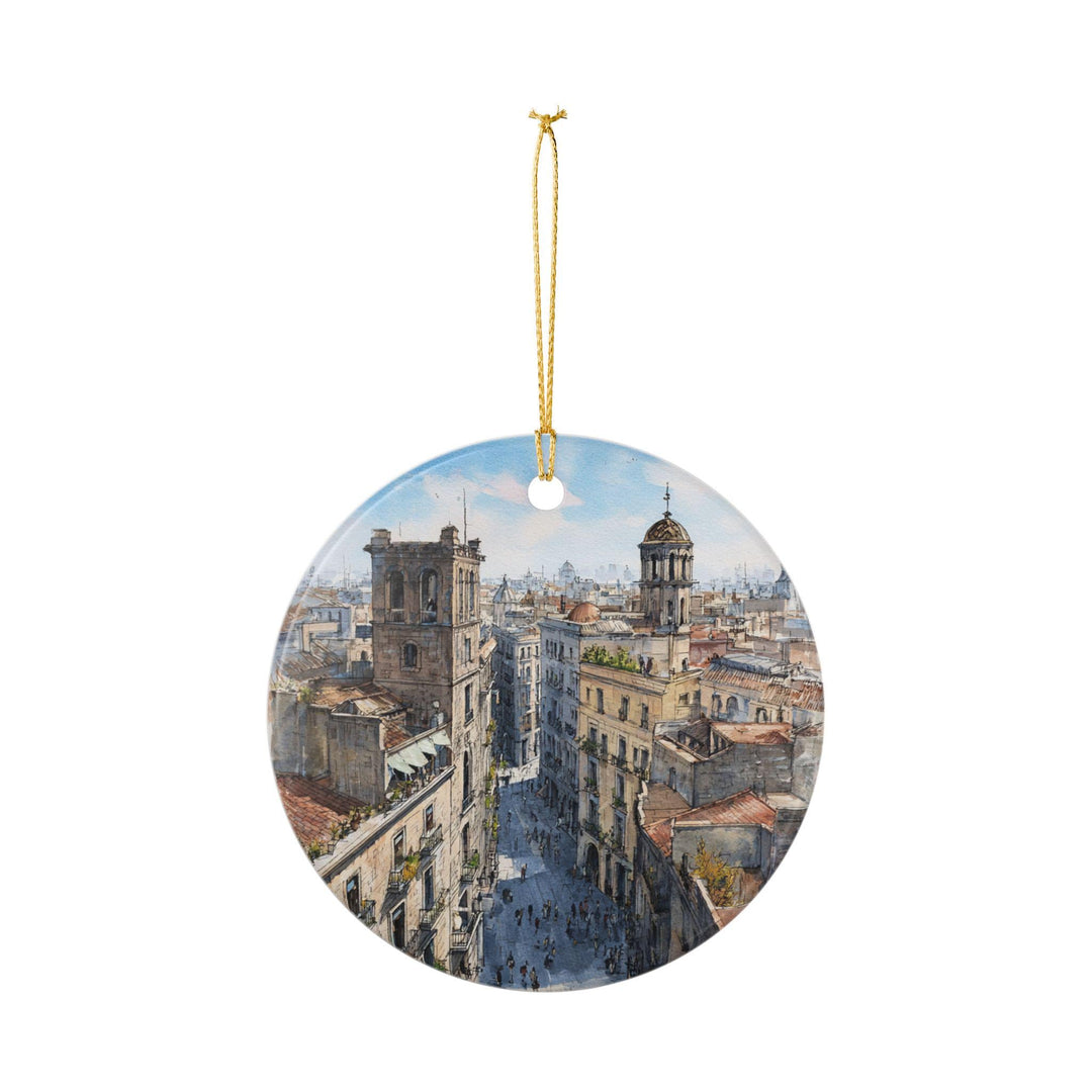 Barcelona Ornament: Unique Barcelona Souvenir, Barcelona Spain Xmas Decor, and Authentic Barcelona Skyline Gift